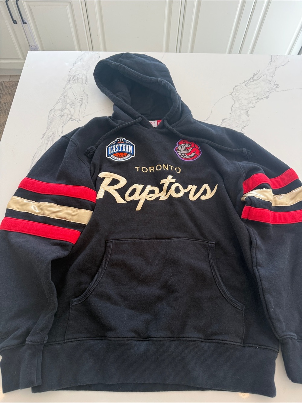 Mitchell & Ness Black Toronto Raptors Hoodie with Red and Cream Accents